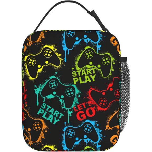 Video Game Cool Portable Lunch Bag Insulated Lunch Box Reusable Totes For Women Men Work Picnic Camping
