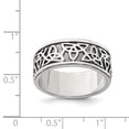 thumbnail image 2 of 925 Sterling Silver Solid Polished Oxidized Antiqued Celtic Knot Ring Size 9 9mm Wide Ring for Women, 2 of 2