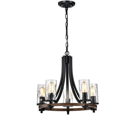 

Hagrid Forged Black 5-Light Pendant with Clear Glass Shade
