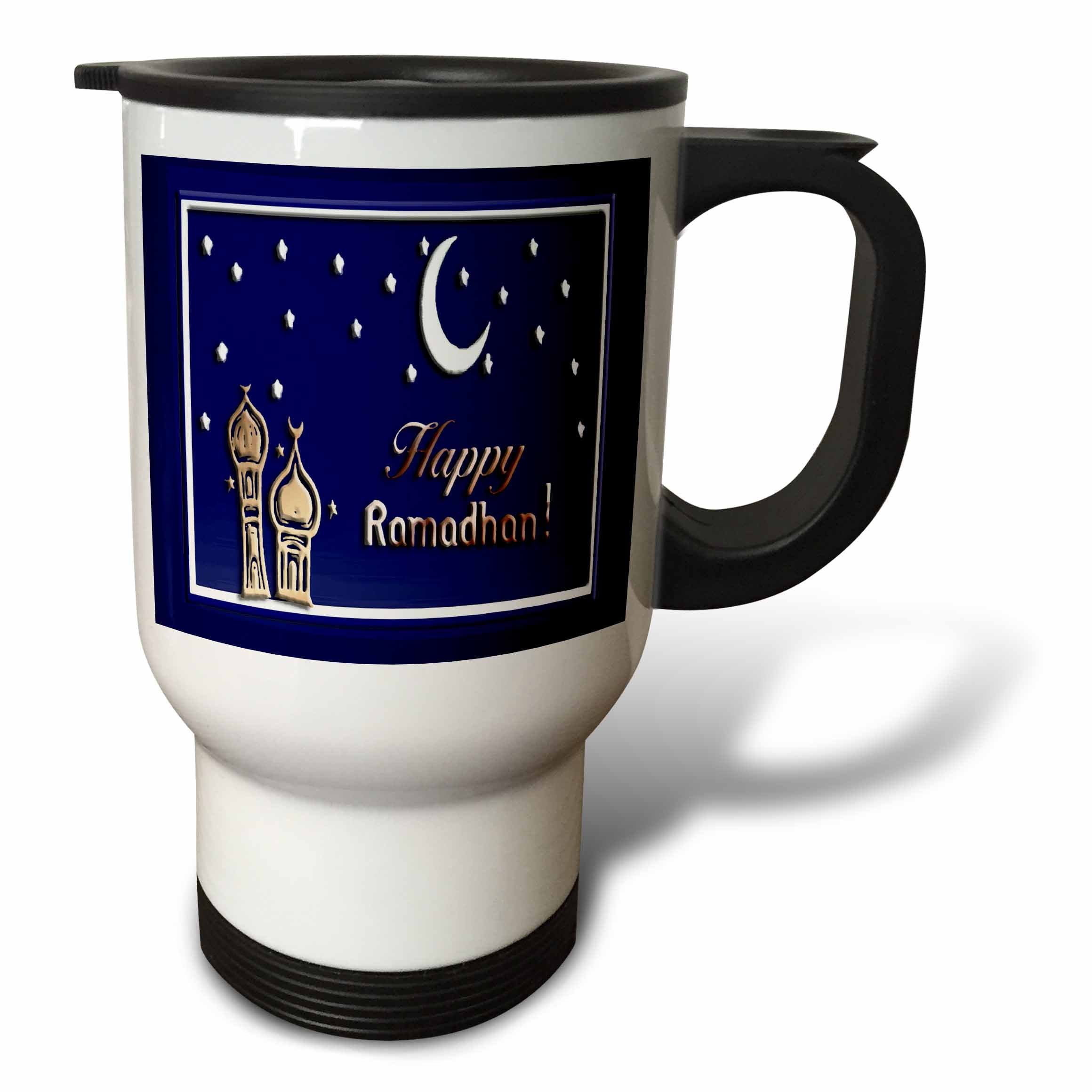 3dRose Ramadan Temples with Blue Sky Stars and Moon , Travel Mug, 14oz,... by 3dRose