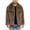 Brown, variant on Winter Fleece Coats for Men Warm Faux Furry Solid Color Turndown Collar Outerwear Plus Size Winter Long Sleeved Cardigan Coat Orange S