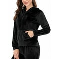 thumbnail image 5 of Plus Size Velour Sweatsuits for Women Hoodies Sweatshirt & Pants Activewear Tracksuit Set Long Sleeve Velour Sweatsuit Hoodie & Pants Velour Sport Suits Sets, 5 of 8