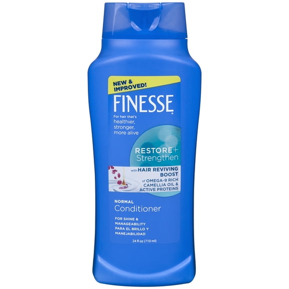 Finesse Restore   Strengthen Shine Enhancing Daily Conditioner with Soy Silk & Keratin, Fresh Scent, 24 fl oz