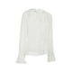 thumbnail image 5 of Txlixc Camisa plisada para mujeres, cuello V profundo de manga larga, fiesta callejera sólida, blusa de verano con volantes de cuerda Txlixc  moda, 5 of 9