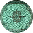 thumbnail image 1 of Ahgly Company Machine Washable Indoor Round Persian Turquoise Blue Traditional Area Rugs, 5' Round, 1 of 4