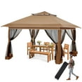 thumbnail image 2 of AVAWING 12x12 ft 39 lbs Pop-up Canopy Tent with Sidewalls-Perfect for Backyard Events, Brown, 2 of 8
