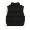 thumbnail image 2 of Htigea Lightweight Vest for Women Stand Collar Sleeveless Jackets Puffer Warm Coats Fall Winter Everyday Vests with Pockets Black M, 2 of 3