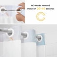 thumbnail image 3 of No Hook Shower Curtain with Snap in Liner, Abstract Marble Stone with Gold Stripe Waterproof Fabric Bathroom Curtain Mesh Top Window, Pink Blue Ombre Agate Texture Shower Curtains 72x72in, 3 of 9