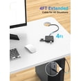 thumbnail image 2 of Cable largo USB C Hub de 4 pies 10 Gbps, adaptador multipuerto con 4K 60Hz HDMI, 100W de suministro, 2 of 7