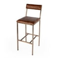 thumbnail image 2 of Butler Specialty 29.25"H Iron Metal Frame And Leather Seat Barstool - Dark Brown, 2 of 9