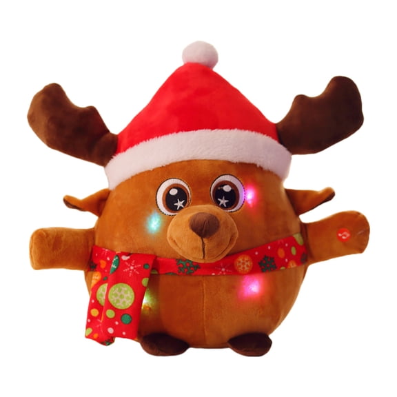 Sofullue 20cm/8in Plush Baby Toy Stuffed Animal Santa Deer for Doll Novelty Gift for Kids