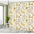 thumbnail image 5 of Ambesonne Paisley Shower Curtain, Folkloric Floral Drop Forms, 69"Wx75"L, Orange Yellow White, 5 of 5