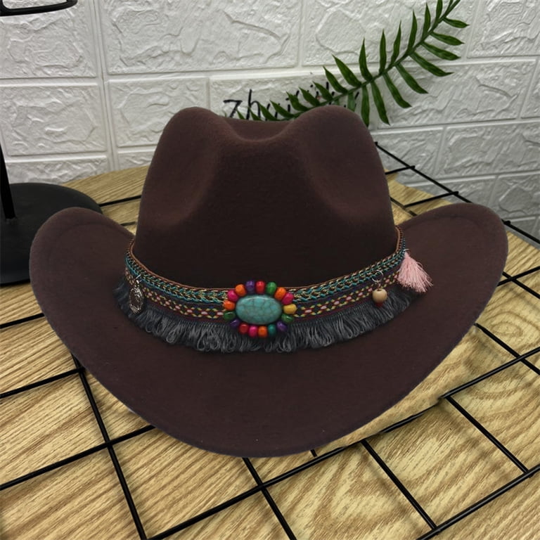 Grandest Birch Simple Fedora Hat Ethnic Style Beads Belt  display picture 1