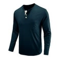 thumbnail image 5 of Frontwalk Mens Loose Fit Solid Color Tops Front Pocket Plain Basic Tee Henley Autumn T Shirts Royal Blue M, 5 of 5