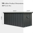 thumbnail image 2 of 120 Gallon Outdoor Storage Box with Lockable Lid & Rolling Castors, Waterproof Metal Deck Box for Patio Cushions, Gardening Tools, UV Resistant, Dark Gray, 2 of 7
