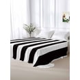 thumbnail image 6 of Simple Black White Stripes Flat Sheets Only King Size, Soft Breathable Bed Top Sheets for Mattress, Modern Stripes Luxury Bedding Flat Sheets for Home Hotel Bedroom Bed Protection, 6 of 9