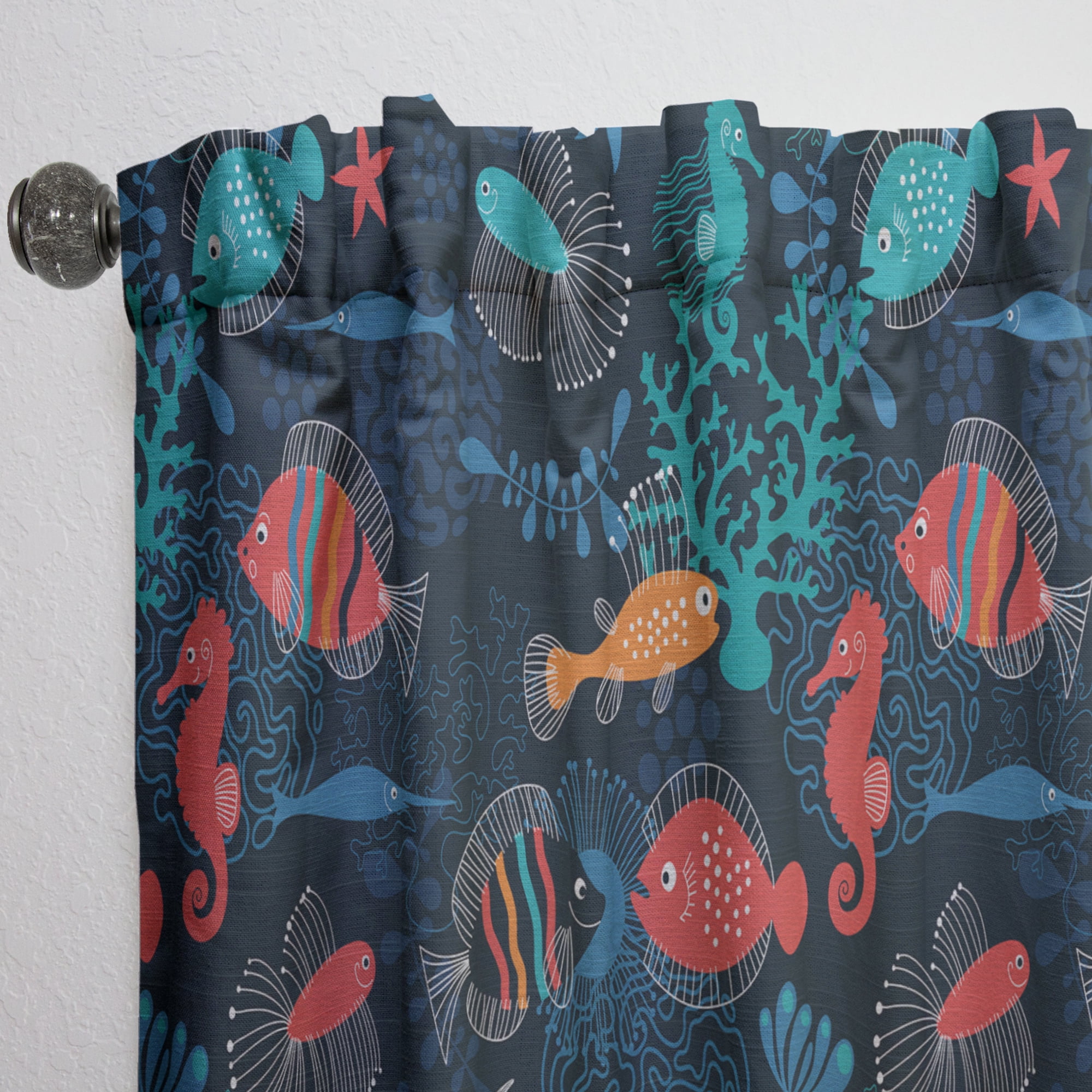 Designart 'Costal Life Form II' Animals Curtain Panel