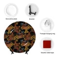 thumbnail image 4 of Daiia Embroidery Chicken Rooster And Sunflowers Printed Pattern Ceramic Plate Dinner Plates Bone China Decorative Plates with Display Stand Art Ceramic Ornaments for Wall Hanging Decoration-10in, 4 of 6