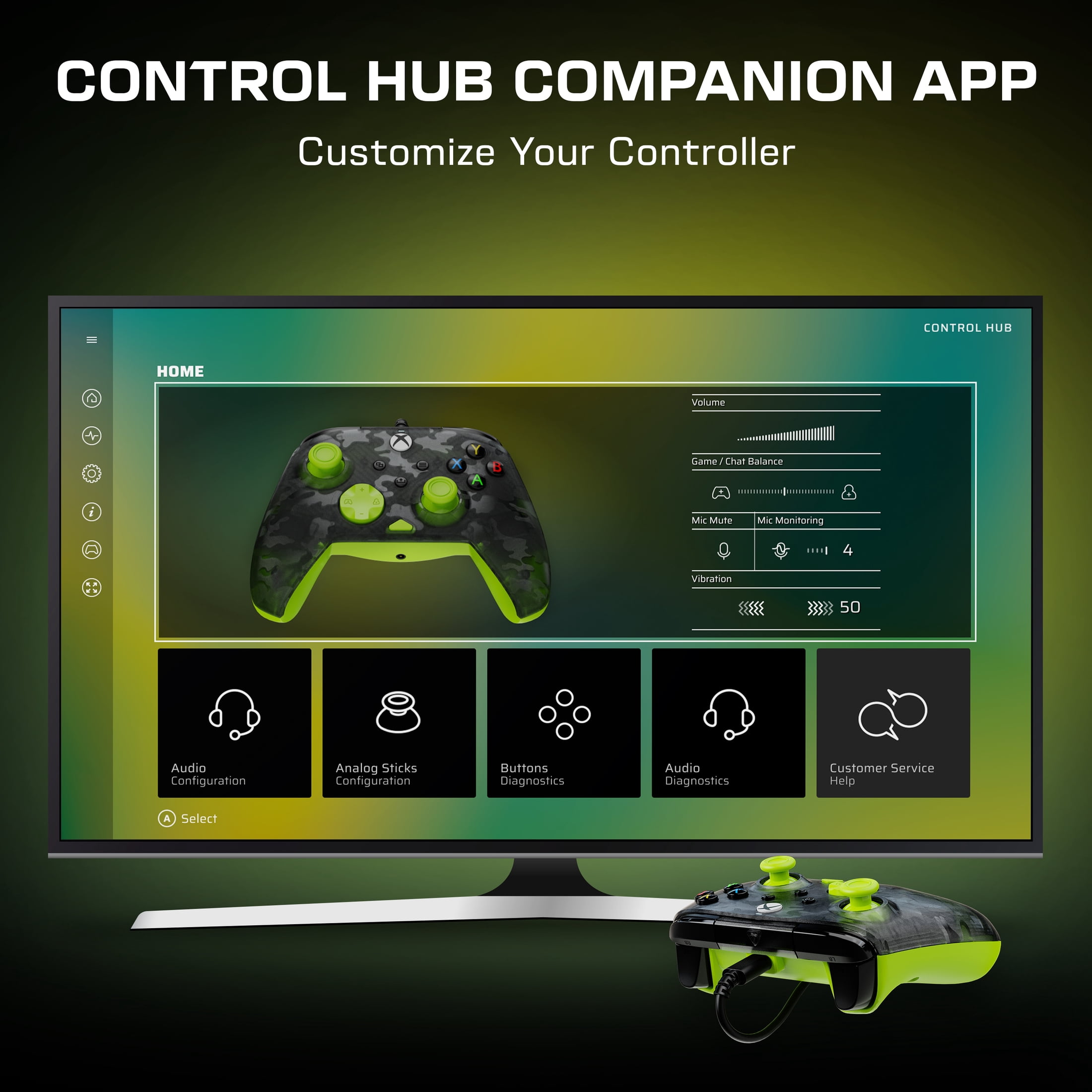 Turtle Beach Rematch Core Wired Gaming Controller (Ghost Black Camo/Yellow) for XBOX Series X|S, XBOX One, & Windows 10/11 PC