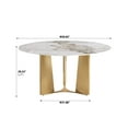 thumbnail image 3 of LovingAHome Kitchen Dining Table, Modern Adult All Occasion wood+stainless steel Solid Print Dining Chairs, Gold/Beige (Set of 8), 3 of 9