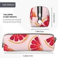 thumbnail image 5 of XMXT Leather Pencil Case, Pink Grapefruits Illustration Large Capacity Pencil Pouch for Student Teens Women, 5 of 9