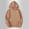 thumbnail image 2 of Casual Hooded Blouses for Women Solid Baggy Long Sleeve Hoodies Kangaroo Pocket Pullover Tops Fall Winter Sweatshirts 2024, 2 of 4