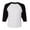 White/ Black, variant on LAT Women�'s Baseball Fine Jersey Three-Quarter Sleeve Tee