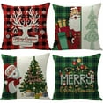 thumbnail image 3 of Yidarton Christmas Home Pillow Case Red Checkered Christmas Cushion Cover Santa Claus Printed Pillowcase, 3 of 7