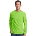 thumbnail image 7 of Port Company Tall Long Sleeve Essential Pocket Tee-3XLT (Lime), 7 of 7