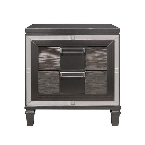 Global Furniture USA Pisa Metallic Gray Nightstand