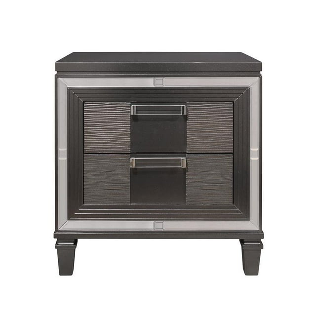 Global Furniture USA Pisa Metallic Gray Nightstand