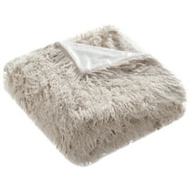 SAFAVIEH Faux Sheepskin Solid Fur Throw, 50" x 60", Taupe