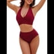 thumbnail image 1 of Traje de Baño de Dos Piezas con Control de Abdomen para Mujer, Bikini de Cintura Alta, 2025 Rojo Ladrillo XXL, 1 of 9