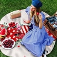 thumbnail image 4 of Red Poppy Flower Meadow Round Tablecloths for Dining Table Waterproof Table Cover for Kitchen Living Room, 4 of 6