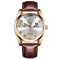 thumbnail image 2 of Reloj de lujo para hombre, resistente al agua, de cuarzo, de cuero, regalo para hombre, 2 of 5