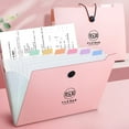 thumbnail image 1 of Expandable Accordion File Organizers with 12 Pockets: Stylish Paper Organizers for Work School Home & Document Management 12-Grid Pink Morandi Folder H, 1 of 9