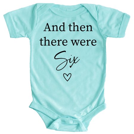 

Baby Announcement And Then There Were 6 Heart Baby Big Sister Big Brother Sibling Chill Bodysuit Newborn