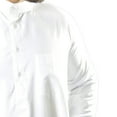 thumbnail image 3 of Hijaz Long Sleeve Fitted Men's Plain White Formal Thobe Cotton Arab Robe - XXXL, 3 of 4