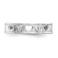 thumbnail image 5 of 14K White Gold Ring Band Toe Polished with Hearts, Size 8, 5 of 5