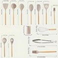 thumbnail image 3 of JUNWELL 12pcs/set  Silicone Utensil Set  Kitchen Utensil Set  Safety Cooking Utensils Set  Non-Stick Cooking Utensils Set With Wooden Handle  Washable Modern Cookware  Kitchen Stuff  Kitc, 3 of 7