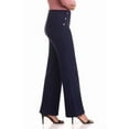 thumbnail image 2 of Rekkuna Women's Comfort Stretch Pull-On Wide Leg Pant with Snap Detail (16, Navy), 2 of 5