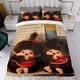 thumbnail image 4 of Monchhichi Conjunto de sábanas temático, trío de piezas, cómodo y amigable con la piel, diseño único, regalo de decoración para el hogar para familiares, amigos y fans,135X200cm, 4 of 6
