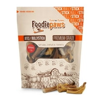 FOODIEPAWS Bully Stick Bites for Dogs, 1 lb Bulk Pack (2-3 Inch) | Training Treats | All Natural, Grass-Fed Beef Pizzle | Grain-Free, Rawhide-Free & Fully Digestible | High Protein Dental Chews