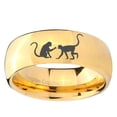 thumbnail image 2 of Two Monkey 8MM Dome Gold Plated Tungsten Men Ring, 2 of 2