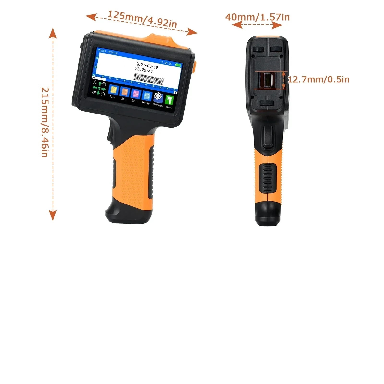 E19 12.7mm Multi-Languages Printer Logo Date Label Printer Handheld Thermal Inkjet Coder ,Fast-Drying Ink with Crisp Output