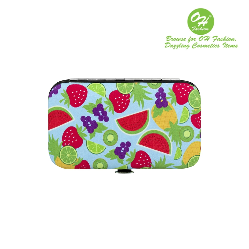 OH Fashion Manicure Set Fruit Style Nail Clipper Cuticle scissors Tweezer 5 pc in one travel case