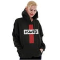 thumbnail image 3 of Saved Hashtag Religious Christian Unisex Plus Fleece Graphic Hoodie Brisco Brands 5X, 3 of 5