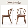 thumbnail image 3 of Costway Wooden Dining Chair Set of 2 with High Spindle Back Rubber Wood Legs Wide Seat, 3 of 9
