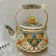 thumbnail image 4 of Vintage Floral Enamel Tea Kettle, 2.5L Whistling Teapot with Handle for Stovetop Brewing, 4 of 6