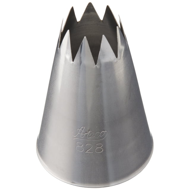 Boquilla de repostería Ateco 828 estrella abierta de acero inoxidable de 1,6 cm